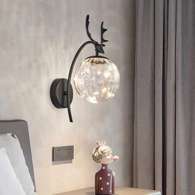 China Bedroom Modern European Style Living Room Decor LED Indoor Lighting Nordic Glass Wall Lamp for sale