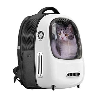 China Sustainable Outdoor Pet Travel Hiking Backpack Carrier Fan Light Embedded Comfort Padded Light Spacious Airy Strap Pet Backpack for sale