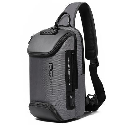 China Custom Waterproof Mens Trunk Bag Shoulder Bags Cross - Body Sling Backpack For Men USB Computer Case for sale