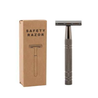 China Single Blade Customized Packing Rose Metal Razor Gold and Black Razor Zero Waste Wet Safety Razor for sale