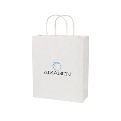 China Recyclable Custom A4 Size Shopping Packaging Twisted Rope Kraft Paper Bag With Handles for sale