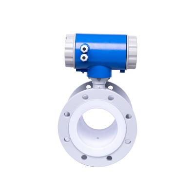 China Dn100 PFA Top 10 Electromagnetic Flow Meter Battery Electromagnetic Flowmeter for sale