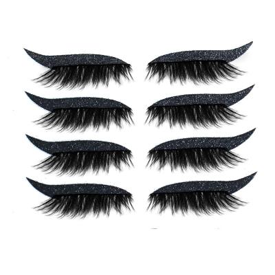 China Natural Eyelashes Waterproof Self-adhesive Waterproof False Party Eyelashes False Eyelashes Wholesale With Glue Coating for sale