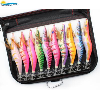 China Newest Pattern Fishing Shrimp Japanese Cloth Bait Builds Lure With Glowing Tackle Bag Squid Lure Jig Hook for sale