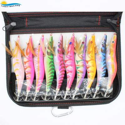 China New Style Noctilucent Squid Fishing Lure Builds 10 Pcs Suit EGI Squid Swimbait Shrimp Sinking Bait SL-Jig003 for sale