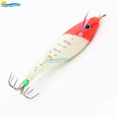 China Hot-selling Red Noctilucent Squid Head Soft Hook Artificial Fishing Seawater Jigging Saltwater Fishing for sale