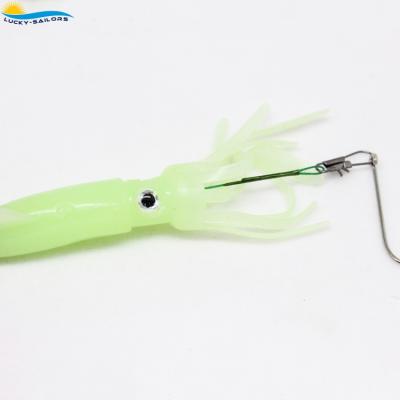 China 10.5cm/8.5g Plastic Squid Lure Luminous Fishing Lures Durable Plastic Glow In The Dark Octopus Squid Luminous Lure for sale