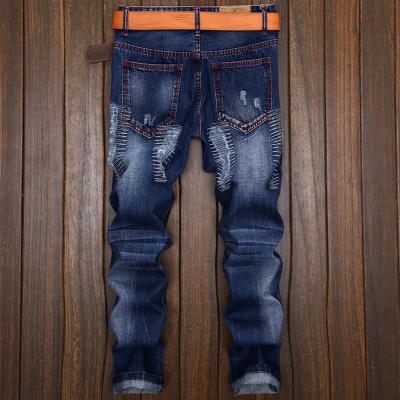 China New Fashion Breathable Mens Ripped Straight-Leg Jeans Mens Zipper Pants for sale