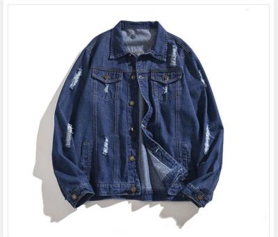 China Breathable Hot Sale Fashion Mens Denim Jacket Classic Plus Size Coats With Pockets Lapel Loose Coats For Man for sale