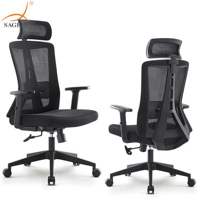 China Adjustable (height) SAGELY Manufacturer Commercial Furniture 3d Adjustable Mesh Chair Ergonomic High Back Office Chair for sale