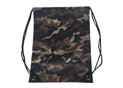 China Eco Friendly Personalized Drawstring Bags Camouflage Printed PU Leather for sale