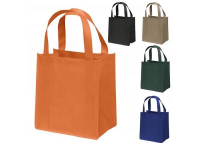 China Strong Seams Non Woven Laminated Tote Bagss Square Bottom With Reinforced Handles for sale