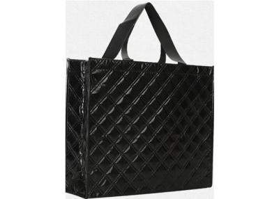 China Black Zipper Clousure Laminated Non Woven Tote Bags European American Style for sale