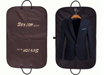 China Non Woven Brown Oxford Suit Garment Bags Waterproof With Leather Handles for sale