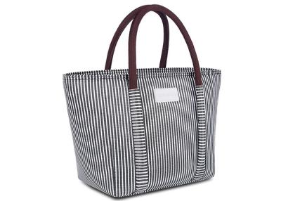 China Oxford Cloth Custom Insulated Tote Bags 100% Waterproof Stylish Striped Design for sale