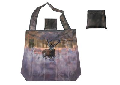 China 190t polyester Personalised Fold Up Shopping Bag With 50 Cm In Deep Long Handles for sale