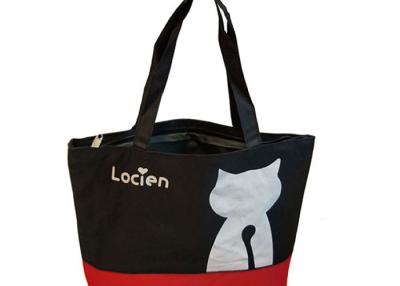 China Two Tone 12oz Promotion Canvas Tote Bags With Zipper And Inside Polyester Lining for sale