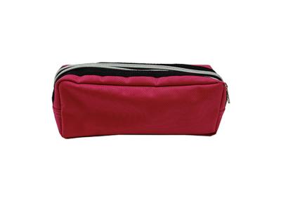 China Red Recycle 300D Polyester Pen Bag With Zipper Eco Friendly Grocery Bag for sale