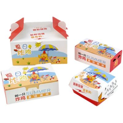 China Recyclable Fried Chicken Box Paper Take Away Packaging Box For Fast Food for sale