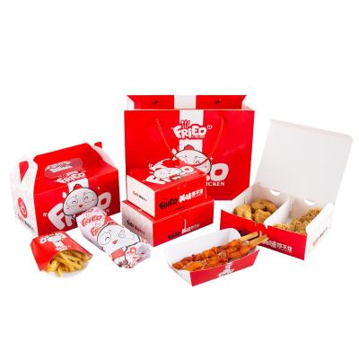 China Recyclable Disposable Takeout Chicken Wrapping Paper Fried Chicken Takeout Paper Box for sale