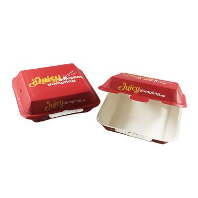 China Recycled Materials Clamshell Take Away Biodegradable Box Disposable Food Packaging With Lid for sale