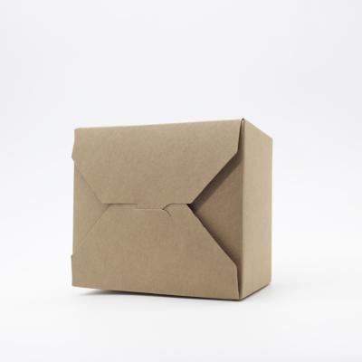 China Biodegradable Disposable Kraft Paper Food Packaging Take Away Leakproof Paper Box for sale