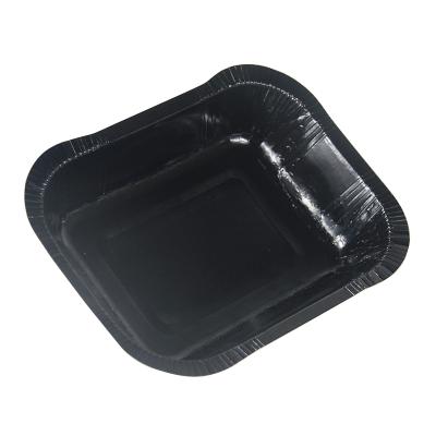 China Paper Tray For Bakery Food Microwave Paper Carton Oil And Cake Box Waterproof Square BBQ PET Dedicated Film for sale