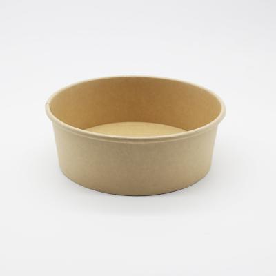 China Biodegradable Disposable Take Away Kraft Salad Bowl With PET Lid , Kraft Salad Bowl Customize Available for sale