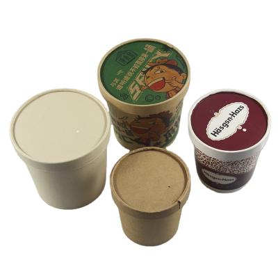 China Biodegradable Biodegradable Brown Kraft Paper Salad Bowl Cup With Lid for sale