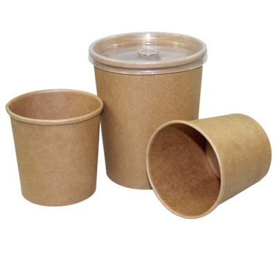 China Oil and Food Container Wrapping Paper Disposable Waterproof Soup Bowl With Paper Lid for sale