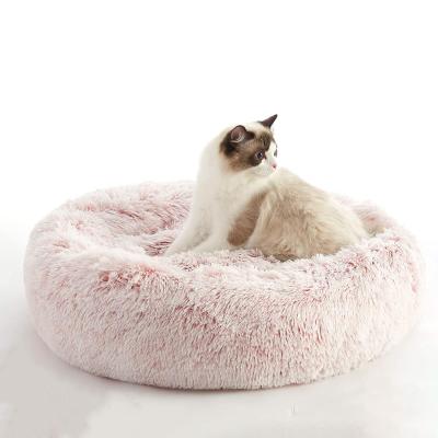 China Eco-fridenly Pet Bed Plush Donut Breathable Waterproof Round Dog Bed Removable Pet Cushion for sale