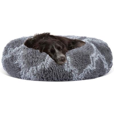 China Modern Stylish Luxury Round Breathable Custom Fabric Donut Dog Bed For Sale for sale