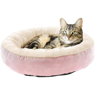 China 2021 New Design Modern Luxury Cooling Comfortable Calming Pet Bed Dog Cat Round Bed For Sale for sale