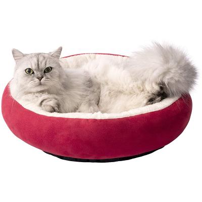 China Cooling Pet Supplies Luxury Soft Comfortable Fluffy Round Dog Cat Lounge Pet Bed for sale