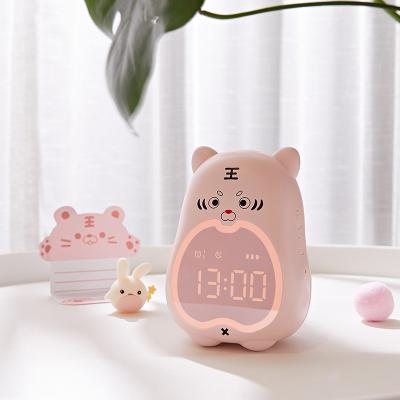 China 2022 Modern New Design Alarm Clock Light Cartoon Tiger Smart Digital Table Clock Nap Dimmer Light 3 Level Brightness For Child for sale