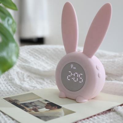 China Contemporary USB Smart 3d Bedside Lamp Led Light Remote Touch Control Silicone Kids Alarm Clock Animal Night Light for sale