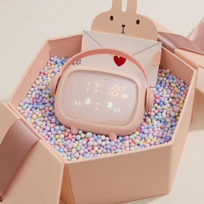 China Rechargeable Radio Sleep Trainer Kids Sunrise Simulator Time Angel LED Bedside Nap Digital Alarm Clock with Wake Up Night Light for sale