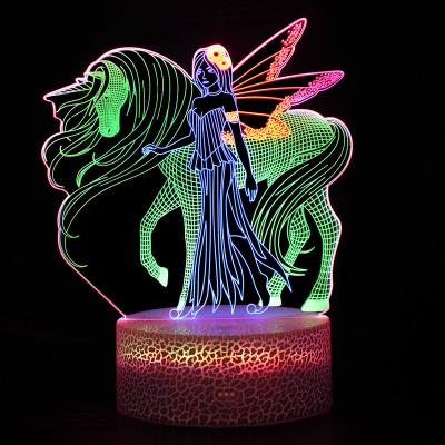 China Modern Custom 3D Night Lights Acrylic Remote Colorful Christmas Touch RGB USB LED Decorative Lamp Desk Night Lamps for sale