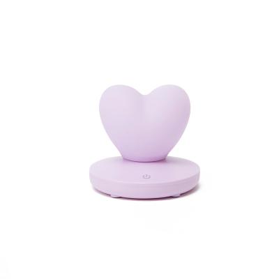 China New Custom Fantasy Indoor Sound Fancy Indoor Small Mini Children Baby LED USB Room Table Bedside Table Lamp Silicone Smart 3d Night Light Indoor Heart for sale