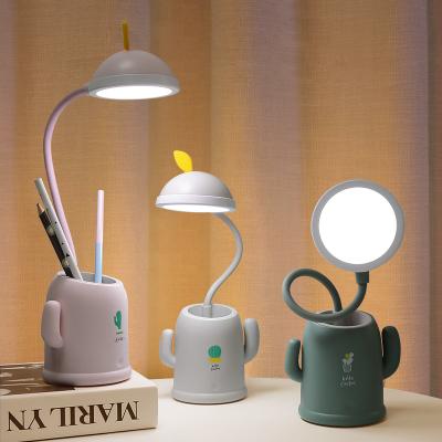 China Modern New Arrival Multifunctional Led Desk Reading Lamp Adjustable Brightness 360 Degree Free Bending Night Light With Pen Holder for sale