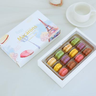 China Environmental Friendly Recyclable Materials Wholesale Luxury Cookie Gift Macaron Food Packaging Custom Sweet Cookie Packaging Macaron Paper Box for sale