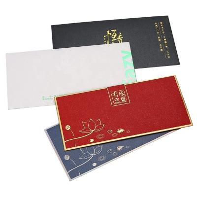 China Business Envelope / Custom Printed Gold Foil Paper Envelope Gift Envelope , Business Or Personal Use Wedding Invitation Wrapping Paper Greeting Envelope With Logo for sale