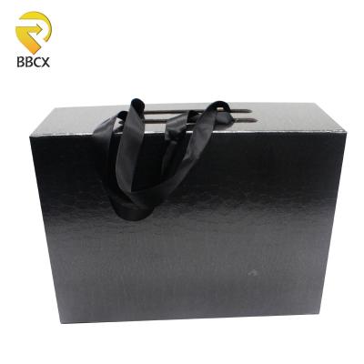 China Environmental Friendly Recyclable Materials Custom Printed Folding Paper Cardboard Boxes Design Your Logo Packaging Black Gift Box for sale