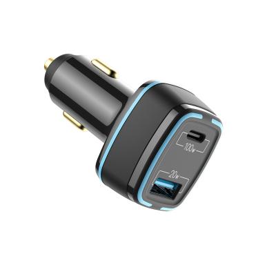 China 2PORT Mobile Phone Promate 12v Dual Port Fast Charging Mini QC 4.0 3.0 Fast Charging USB C Adapter 120W Car Mobile Charger For Laptops for sale