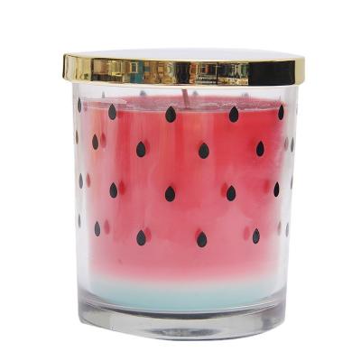 China Handmade Gift Soy Wax Fragrance Candle Smokeless Cup Accompanied By Creative Glass Birthdays Fruit Aromatherapy Candle Home Decor Supplies for sale