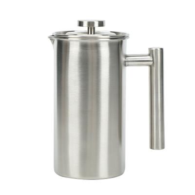 China 304 Stainless Steel Brewing Teapot Coffee Method Hand Press Pot Hand Brew Coffee Pot Viable Outdoor Tea Kettle for sale