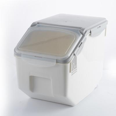 China Freshness Preservation Japanese Style Rice Bucket With Sealing Ring Kitchen Rice 10kg/15kg Cylinder Flour Storage Multigrain Plastic Box for sale