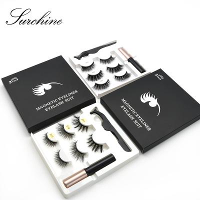 China Durable Custom Magnetic Eyelash With Liner Silk 10 Magnets Eye Lashes And Magnet Lashes Wholesale for sale