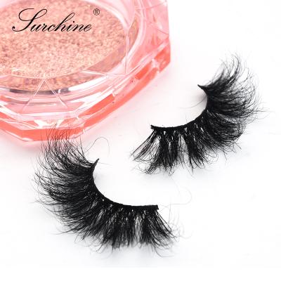 China 25mm thick strip real 25 mm mink 3d eyelash durable seller full lashes with eyelash packaging box private label as mother's day gift for sale