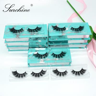 China Cruelty False Mink False Eyelash Tape Free Natural Very Soft Fiber Length Dense Short Dense Curly Thick Fluffy Part Lashes Box Green for sale